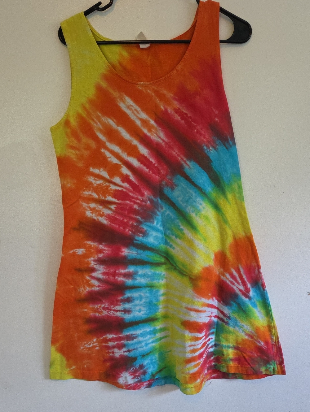 Bright Multicolor Tie-Dye Tank Dress
